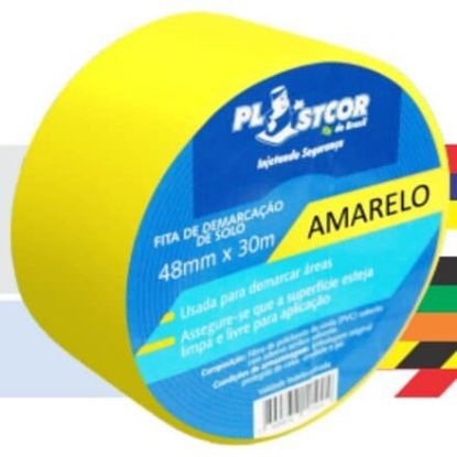 Imagem de FITA PLASTICA P/ DEMARCACAO 48MM X 3 AMARELA