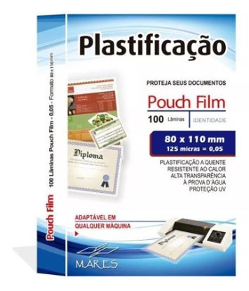 Imagem de PLASTICO P/ PLASTIFICACAO 80X110X0,5 PACOTE COM  100 UN