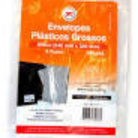 Imagem de SACO PLASTICO 240 MM  POR 330 MM DE COMPRIMENTO P/ PASTA CATALOGO  04 FUROS 0,20 MM LISO TRANSPARENTE
