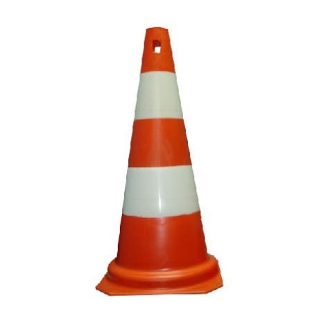 Imagem de CONE DE PVC P/ SINALIZACAO 75CM LARANJA/ BRANCO REFLETIVO