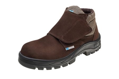 Imagem de BOTA DE COURO NOBUCK HIDROFUGADO C/ VELCRO N° 38 MARROM C/ BICO DE COMPOSITE SOLADO PU-BIDENSIDADE