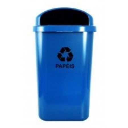 Imagem de LIXEIRA PLASTICA INDIVIDUAL  50L P/ COLETA SELETIVA S/ POSTE E HASTE PLASTICA AZUL