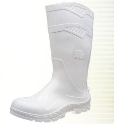 Imagem de BOTA DE PVC TIPO GALOCHA N° 47/48 CANO MEDIO BRANCA S/ FORRO SOLADO ANTIDERRAPANTE ALLWORK