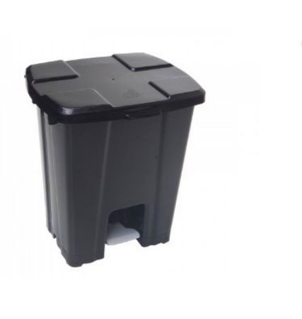 Imagem de LIXEIRA PLASTICA QUADRADA  30L C/ PEDAL  ( C/ 04 UND DESMONTADAS) PRETO