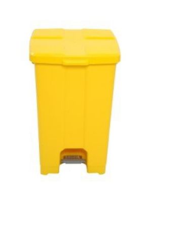 Imagem de LIXEIRA PLASTICA QUADRADA  60L C/ PEDAL  ( C/ 03 UND DESMONTADAS ) AMARELO