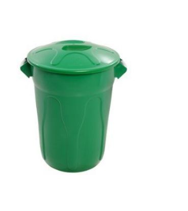 Imagem de LIXEIRA PLASTICA TIPO BALDE 100L C/ TAMPA VERDE