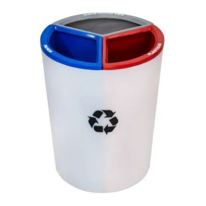 Imagem de LIXEIRA MIX INOX C/ 3 DIVISOES PLASTICAS 26L P/ COLETA SELETIVA