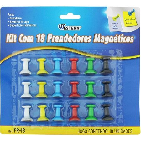 Imagem de IMÃ FIXADOR DE LEMBRETES COLORIDO PR-18 WESTERN BT 18 UN