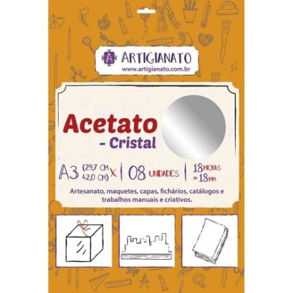 Imagem de ACETATO CRISTAL A3 0,18 MICRAS ARTIGIANATO PT 8 UN