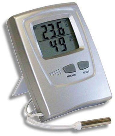 Imagem de TERMO-HIGROMETRO DIGITAL TEMPERATURA E UMIDADE INTERNA E EXTERNA CABO 2M INCOTERM