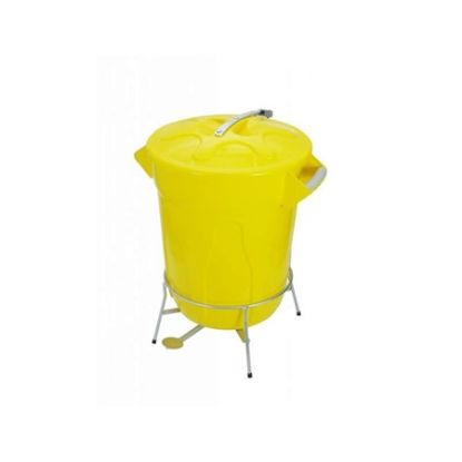 Imagem de LIXEIRA PLASTICA  20L C/ ARMACAO E PEDAL EM ACO CARBONO GALVANIZADO AMARELO