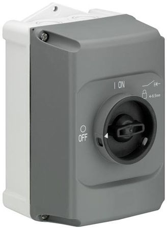 Imagem de CAIXA DE PARTIDA CINZA C/ MANOPLA PRETA IP65 P/ DISJUNTORES-MOTOR MS116 MS132 E MO132