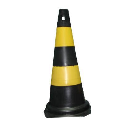 Imagem de CONE DE PVC P/ SINALIZACAO 75CM AMARELO/ PRETO 