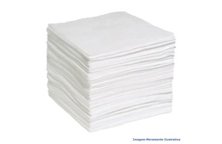 Imagem de MANTA ABSORVENTE DE OLEOS E DERIVADOS 40CM X 50CM X 4MM BRANCA C/100 UNIDADES