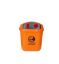 Imagem de COLETOR P/ DESCARTE DE PILHAS E BATERIAS 40L LARANJA C/ TAMPA PERSONALIZADA