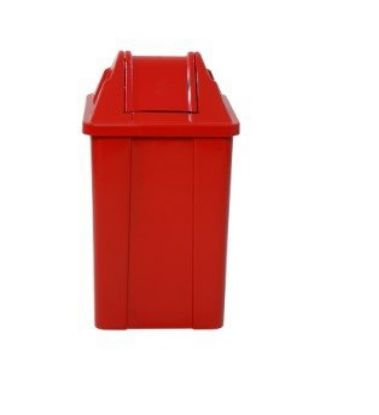 Imagem de LIXEIRA PLASTICA QUADRADA 60L C/ TAMPA BASCULANTE VERMELHO