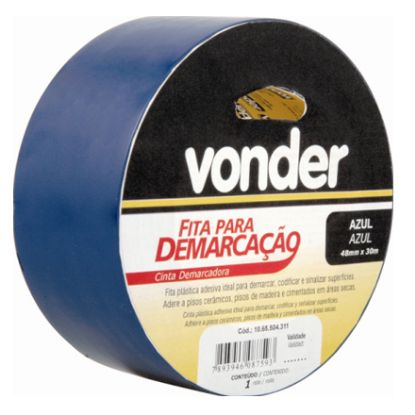 Imagem de FITA PLASTICA P/ DEMARCACAO 48MM X 30M AZUL