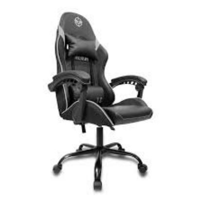Imagem de CADEIRA DE ESCRITORIO GAMER ERGONOMICA COR PRETTA E CINZA COURO SINTETICO