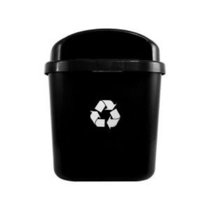 Imagem de LIXEIRA PLASTICA INDIVIDUAL  40L P/ COLETA SELETIVA S/ POSTE E HASTE PLASTICA PRETO