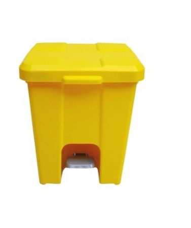 Imagem de LIXEIRA PLASTICA QUADRADA  15L C/ PEDAL  (C/ 4 UND DESMONTADAS) AMARELO