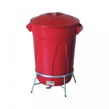 Imagem de LIXEIRA PLASTICA  60L C/ ARMACAO E PEDAL EM ACO CARBONO GALVANIZADO VERMELHO