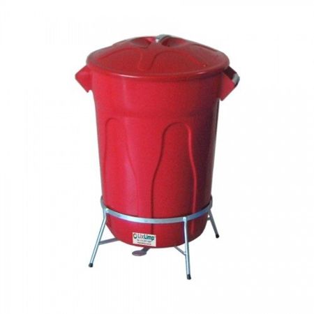 Imagem de LIXEIRA PLASTICA  60L C/ ARMACAO E PEDAL EM ACO CARBONO GALVANIZADO VERMELHO