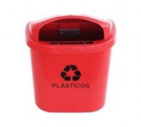 Imagem de LIXEIRA PLASTICA INDIVIDUAL  40L P/ COLETA SELETIVA S/ POSTE E HASTE PLASTICA VERMELHO