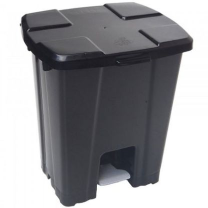 Imagem de LIXEIRA PLASTICA QUADRADA  25L C/ PEDAL  ( C/ 04 UND DESMONTADAS ) PRETO