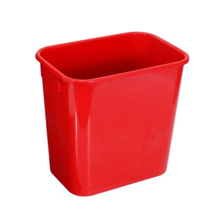 Imagem de LIXEIRA PLASTICA RETANGULAR 12L EMPILHAVEL S/ TAMPA VERMELHO