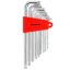 Imagem de JOGO DE CHAVES HEXAGONAIS TORX LONGAS C ACABAMENTO ACETINADO T10-T50 CRV 9 PCS