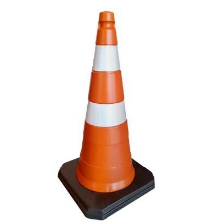 Imagem de CONE P/ SINALIZACAO 75CM LARANJA C/ FAIXA REFLETIVA