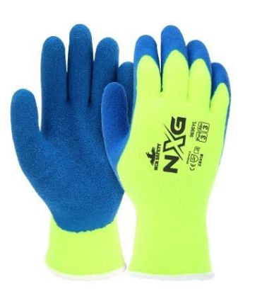 Imagem de LUVA DE SEGURANCA FLEX THERM AMARELO REFLETIVO LATEX TEXTURIZADA AZUL TAM S 07