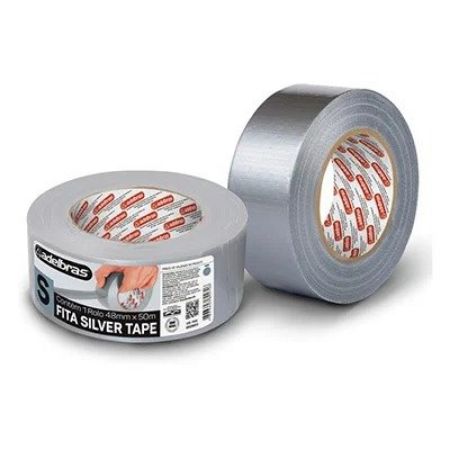 Imagem de FITA ADESIVA MULTIUSO TIPO SILVER TAPE 48MM X 50M PRATA