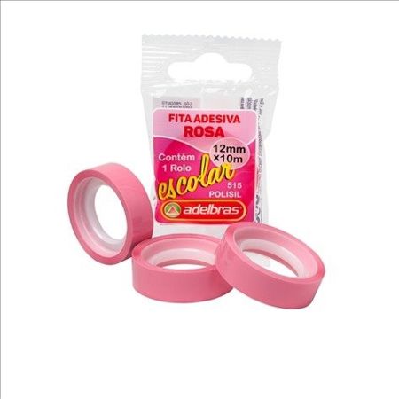 Imagem de FITA ADESIVA POLISIL ROSA FLOW PACK 12MM X 10M