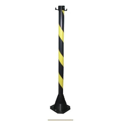 Imagem de PEDESTAL DE PVC AMARELO E PRETO C/ FIXADOR P/ CORRENTE