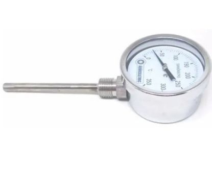 Imagem de TERMOMETRO DE ACO INOX 0/350C 3" HASTE VERTICAL 10 CM P/ FORNOS