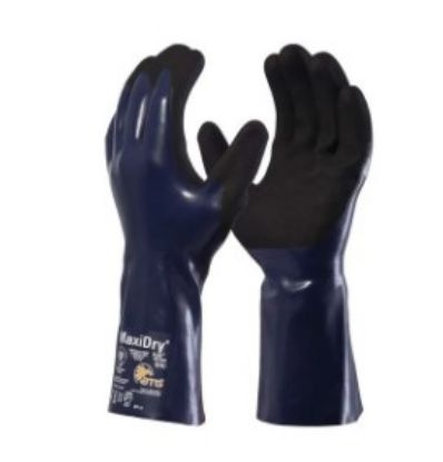 Imagem de LUVA DE NYLON E ELASTANO C/ BANHO NITRILICO TAM P AZUL/PRETO ANTIDERRAPANTE G