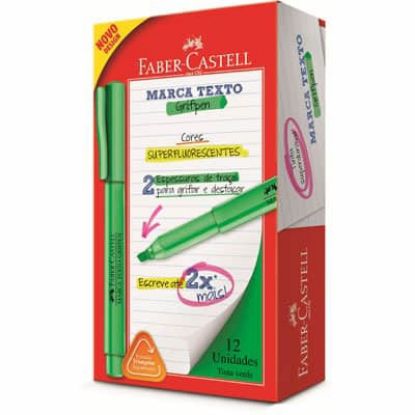 Imagem de MARCA TEXTO GRIFPEN, VERDE, 12 UNIDADES, FABER-CASTELL - CX 12 UN