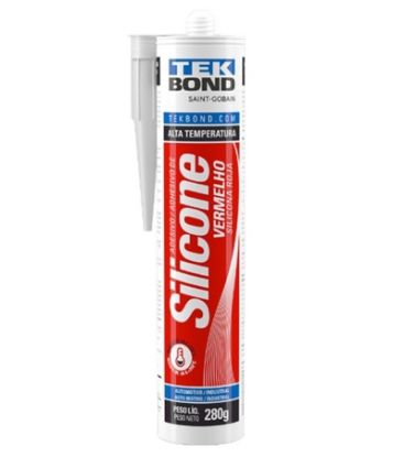 Imagem de ADESIVO DE SILICONE ACETICO 280G VERMELHO ALTA TEMPERATURA