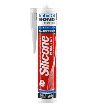 Imagem de ADESIVO DE SILICONE ACETICO 280G VERMELHO ALTA TEMPERATURA