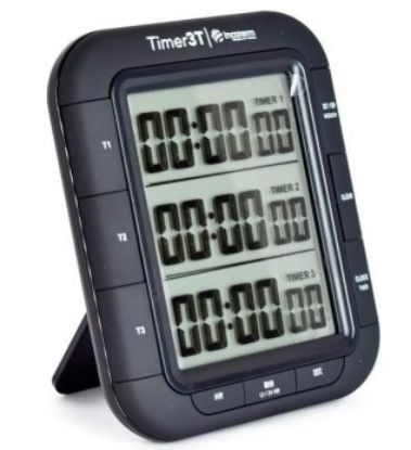 Imagem de TIMER DIGITAL TEMPORIZADOR 3 TEMPOS C/ RELOGIO REGRESSIVO CRONOGRAFO E ALARME