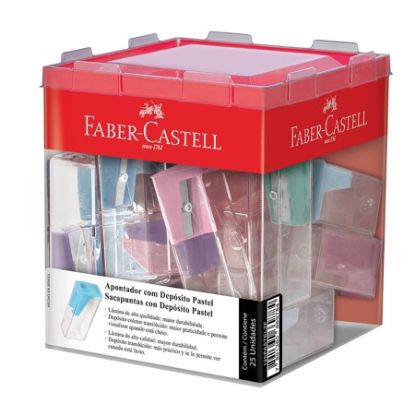 Imagem de APONTADOR COM DEPÓSITO TOM PASTEL, FABER-CASTELL - CX 25 UN