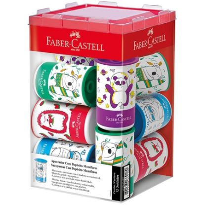 Imagem de APONTADOR COM DEPÓSITO TUBO MAMÍFEROS, FABER-CASTELL - CX 12 UN