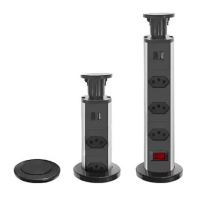 Imagem de TOMADA TIPO TORRE DE EMBUTIR MULTIPLUG C/ 3 TOMADAS, USB + USB-C
