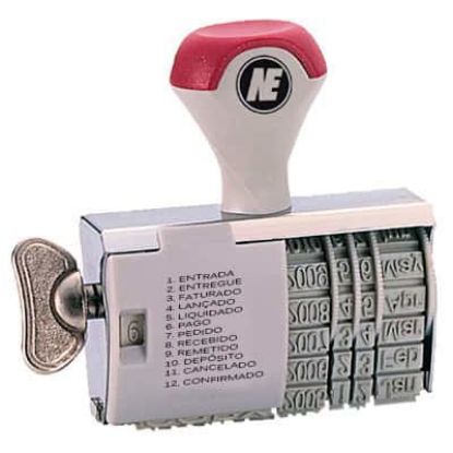 Imagem de CARIMBO DATADOR C/12 DIZERES DE 4MM NOVA ERA CX 1 UN