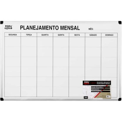 Imagem de QUADRO BRANCO 90X60 PLANEJAMENTO MENSAL ALUMÍNIO AL-9060PM EASY OFFICE PT 1 UN