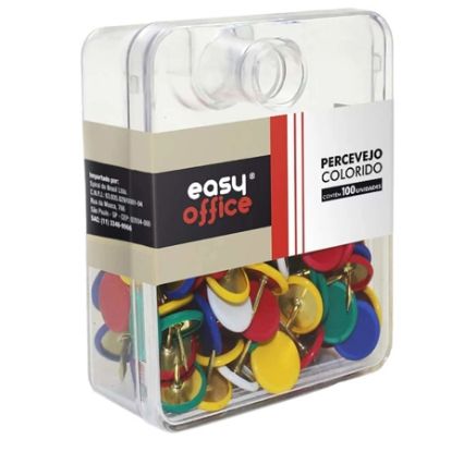 Imagem de PERCEVEJO 9,5MM COLORIDO 100301 EASY OFFICE PT 100 UN