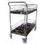 Imagem de CARRINHO EM ACO INOX DE GRADIL ALTO E DIVISORIA MOVEL 80CM X 40CM X 90CM
