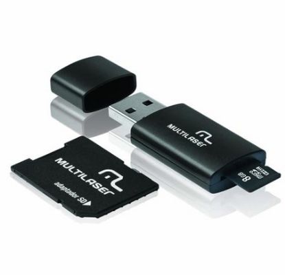 Imagem de KIT 3 EM 1 (PEN DRIVE + ADAPTADOR SD + CARTAO DE MEMORIA CLASSE 4 C/ TRAVA DE SEGURANCA