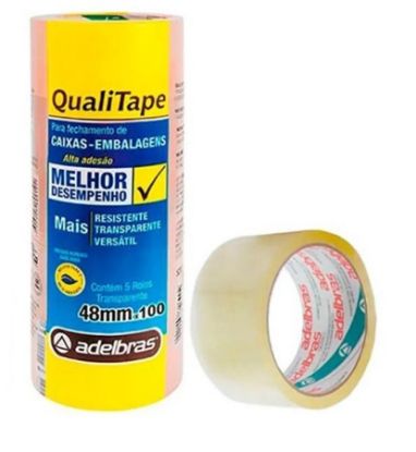 Imagem de FITA ADESIVA QUALITAPE TRANSPARENTE 48MM X 100M